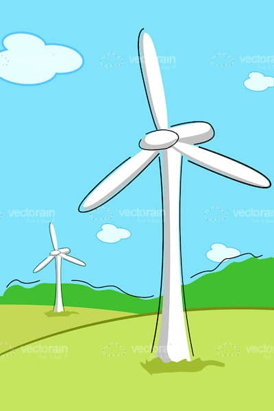 Illustrated Wind Farm Background